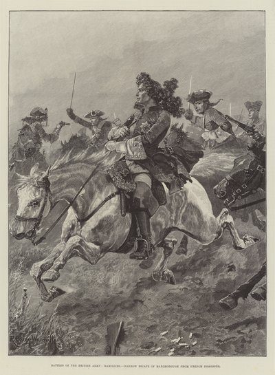 Battles of the British Army, Ramillies, Narrow Escape of Marlborough from French Dragoons by Richard Caton Woodville junior